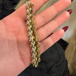 Gold and Silver Women's Chain Bracelet